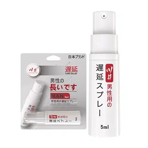 川井延時噴霧產品與外盒平面圖 日本川井延時噴霧與包裝平拍圖