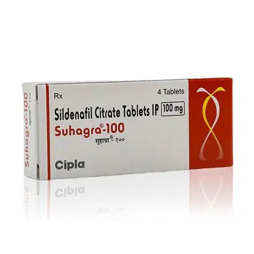 Sildenafil 100mg威而鋼學名藥盒裝正視圖 Suhagra-100正面盒裝圖