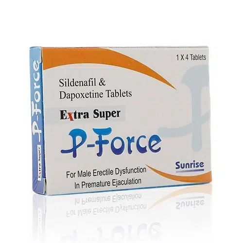 必利吉(藍P)Extra Super P-Force 正面包裝圖 必利吉(藍P)Extra Super P-Force 雙效藥品藍白橘色外盒正面