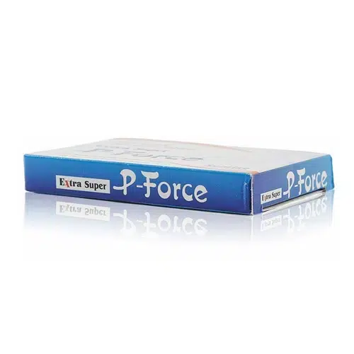 必利吉(藍P)Extra Super P-Force 外盒(側視) 必利吉(藍P)Extra Super P-Force 藍色藥盒側躺圖