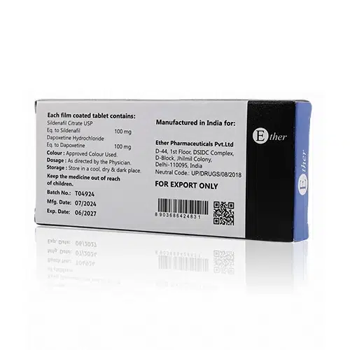 Stenagra 200mg 背面包裝展示 超級雙效威而鋼藍鑽背面外盒