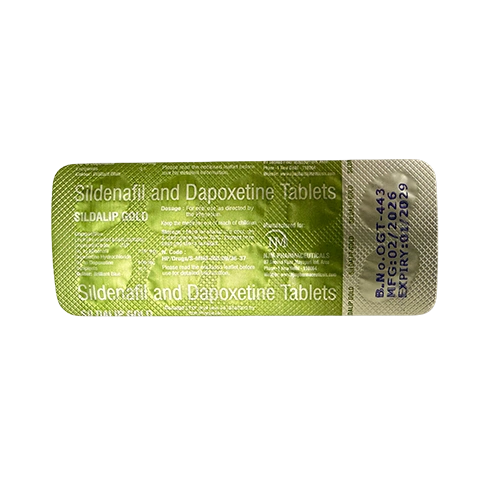 SILDALIP GOLD 200mg 藥板背面展示圖 雙效威而鋼藍水晶 SILDALIP GOLD 200mg 鋁箔藥板背面