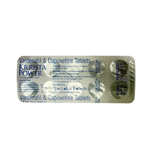 Krrista Power 100mg 藥板背面展示圖 雙效樂威壯 Krrista Power 100mg 鋁箔藥板背面