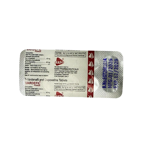 Vardefil Power 100mg 藥板背面展示圖 雙效樂威壯 Vardefil Power 100mg 鋁箔藥板背面