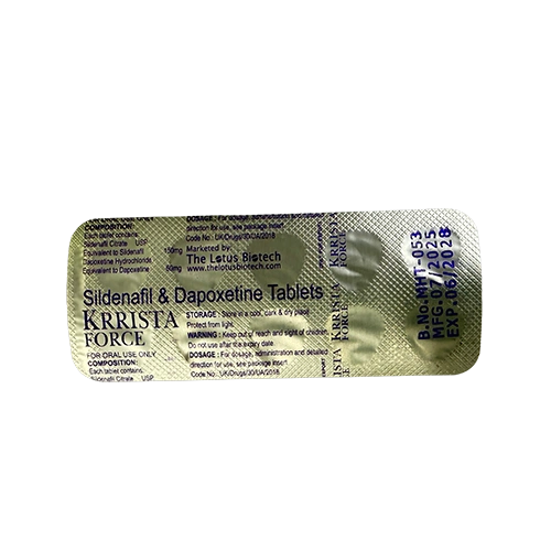 KRRISTA FORCE 210mg 藥板背面展示圖 超級雙效威而鋼巔峰黑P KRRISTA FORCE 210mg 鋁箔藥板背面