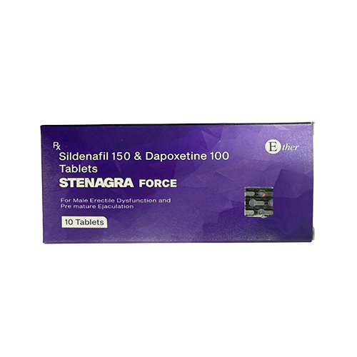 Stenagra Force 250mg 產品外盒正面圖 超級雙效威而鋼紫鑽 Stenagra Force 250mg 外盒正面