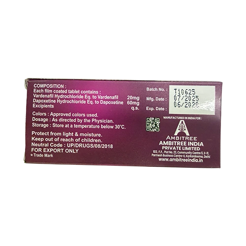 Levifil Power 80mg 外盒背面圖 雙效樂威壯 Levifil Power 80mg 外盒背面資訊