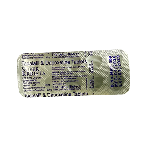 Super Krista 100mg 藥板背面展示圖 雙效犀利士 Super Krista 100mg 鋁箔藥板背面
