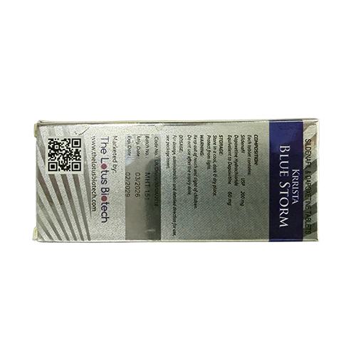 Krrista Blue Storm 260mg 外盒背面圖 超級雙效威而鋼藍色風暴 Krrista Blue Storm 260mg 外盒背面資訊