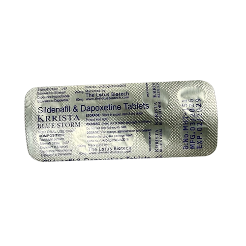 Krrista Blue Storm 260mg 藥板背面展示圖 超級雙效威而鋼藍色風暴 Krrista Blue Storm 260mg 鋁箔藥板背面