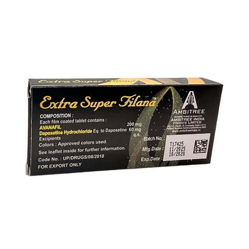 Extra Super Filana 260mg 外盒背面圖 雙效賽倍達黑水鬼 Extra Super Filana 260mg 外盒背面資訊